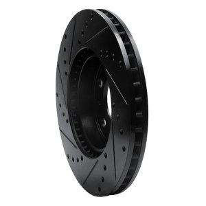 Volvo S90 Brake Rotor (1) - Front Right - R1 Concepts - Drilled & Slotted - Black - `95-`04